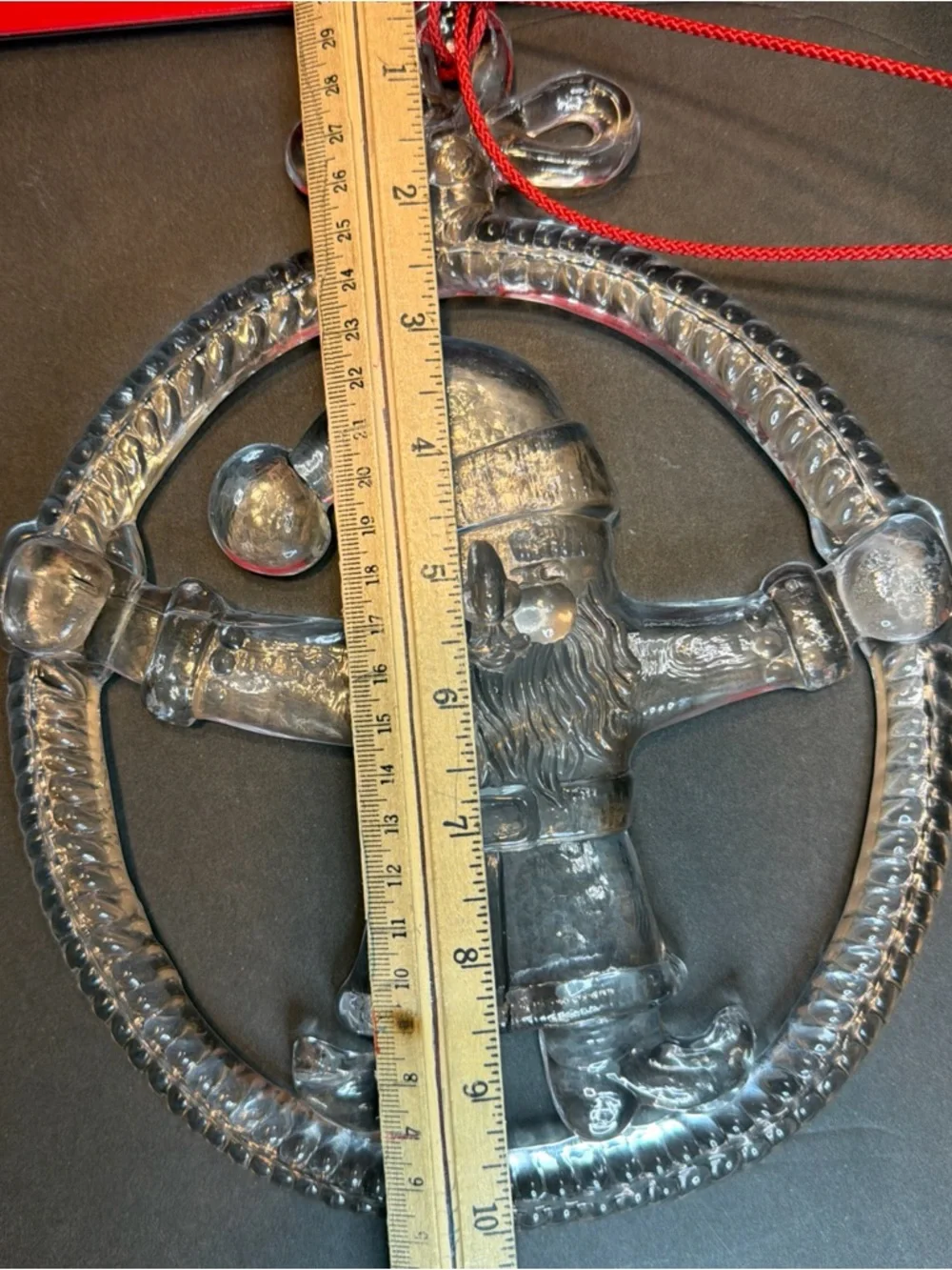 Vtg Kosta Boda Sweden Large Clear Glass Christmas Santa Ornament Sun Catcher